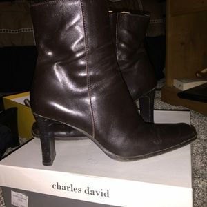 Leather boot heels CHARLES DAVID